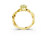 Yellow gold Fancy Yellow Oval  Cut Twisted Pavé Band Solitaire Ring with Four-Prong Setting_58
