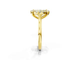 Yellow gold Fancy Yellow Oval  Diamond Cluster Halo Solitaire with Four-Prong Setting_95