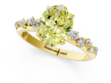 Yellow gold Fancy Yellow Oval  Diamond Cluster Prong-Set Solitaire Ring_25