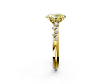 Yellow gold Fancy Yellow Oval  Diamond Cluster Prong-Set Solitaire Ring_26