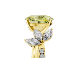 Yellow gold Fancy Yellow Oval  Diamond Floral Vine Solitaire Engagement Ring_8