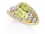 Yellow gold Fancy Yellow Oval  Diamond Halo Ring with Marquise and Pavé Band in Prong Setting_72