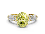 Yellow gold Fancy Yellow Oval  Diamond Pavé Band Solitaire Ring with Four-Prong Setting_49