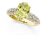 Yellow gold Fancy Yellow Oval  Diamond Pavé Band Solitaire Ring with Four-Prong Setting_50