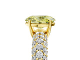 Yellow gold Fancy Yellow Oval  Diamond Pavé Band Solitaire Ring with Four-Prong Setting_54