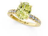 Yellow gold Fancy Yellow Oval  Diamond Pavé Band Solitaire with Four-Prong Setting_206
