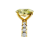 Yellow gold Fancy Yellow Oval  Diamond Pavé Band Solitaire with Four-Prong Setting_210