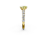 Yellow gold Fancy Yellow Oval  Diamond Pavé Band Solitaire with Four-Prong Setting_5