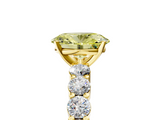 Yellow gold Fancy Yellow Oval  Diamond Pavé Band Solitaire with Four-Prong Setting_8