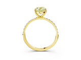Yellow gold Fancy Yellow Oval  Diamond Pavé Band with Six-Prong Setting_34