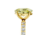 Yellow gold Fancy Yellow Oval  Diamond Pavé Band with Six-Prong Setting_36