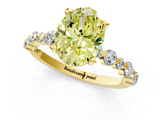 Yellow gold Fancy Yellow Oval  Diamond Prong Set Engagement Ring with Pave Band_201