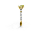 Yellow gold Fancy Yellow Oval  Diamond Prong Set Engagement Ring with Pave Band_202
