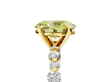 Yellow gold Fancy Yellow Oval  Diamond Prong Set Engagement Ring with Pave Band_205