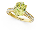 Yellow gold Fancy Yellow Oval  Diamond Solitaire with Pave Band and Six-Prong Setting_21