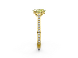 Yellow gold Fancy Yellow Oval  Diamond Solitaire with Pave Band and Six-Prong Setting_22