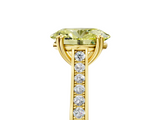 Yellow gold Fancy Yellow Oval  Diamond Solitaire with Pave Band and Six-Prong Setting_25
