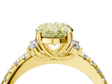 Yellow gold Fancy Yellow Oval  Diamond Three-Stone Pave Band with Four-Prong Setting_24