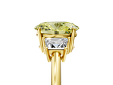 Yellow gold Fancy Yellow Oval  Diamond Three-Stone Ring with Trapezoid Side Stones and Prong Setting_21