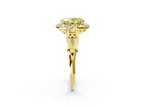 Yellow gold Fancy Yellow Oval  Halo Diamond Engagement Ring with Filigree Band and Four-Prong Setting_83