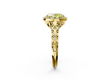 Yellow gold Fancy Yellow Oval  Halo Diamond Engagement Ring with Intricate Filigree Band and Four-Prong Setting_39