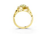 Yellow gold Fancy Yellow Oval  Halo Diamond Engagement Ring with Milgrain Band and Four-Prong Setting_57