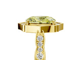 Yellow gold Fancy Yellow Oval  Halo Diamond Engagement Ring with Milgrain Band and Four-Prong Setting_59