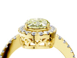 Yellow gold Fancy Yellow Oval  Halo Diamond Engagement Ring with Pavé Band and Four-Prong Setting_85
