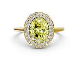 Yellow gold Fancy Yellow Oval  Halo Diamond Engagement Ring with Solitaire Band and Four-Prong Setting_20