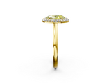 Yellow gold Fancy Yellow Oval  Halo Diamond Engagement Ring with Solitaire Band and Four-Prong Setting_22