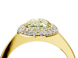 Yellow gold Fancy Yellow Oval  Halo Diamond Engagement Ring with Solitaire Band and Four-Prong Setting_24