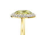 Yellow gold Fancy Yellow Oval  Halo Diamond Engagement Ring with Solitaire Band and Four-Prong Setting_25