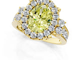 Yellow gold Fancy Yellow Oval  Halo Diamond Engagement Ring with Split Shank and Four-Prong Setting_44