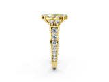 Yellow gold Fancy Yellow Oval  Halo Diamond Engagement Ring with Split Shank and Four-Prong Setting_45