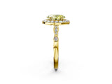 Yellow gold Fancy Yellow Oval  Halo Diamond Engagement Ring with Twisted Band and Four-Prong Setting 2