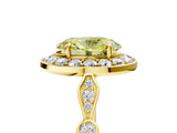 Yellow gold Fancy Yellow Oval  Halo Diamond Engagement Ring with Twisted Band and Four-Prong Setting 5