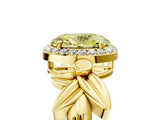 Yellow gold Fancy Yellow Oval  Halo Diamond Floral Band with Four-Prong Setting_60