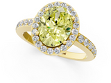Yellow gold Fancy Yellow Oval  Halo Diamond Pavé Band Ring with Prong Setting_21