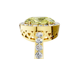 Yellow gold Fancy Yellow Oval  Halo Diamond Pavé Band Ring with Prong Setting_25