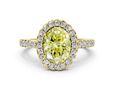 Yellow gold Fancy Yellow Oval  Halo Diamond Pavé Solitaire Ring_39