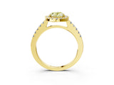 Yellow gold Fancy Yellow Oval  Halo Diamond Pavé Solitaire Ring_42