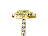 Yellow gold Fancy Yellow Oval  Halo Diamond Pavé Solitaire Ring_44