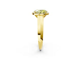 Yellow gold Fancy Yellow Oval  Halo Diamond Ring with Cathedral Band and Four-Prong Setting_70