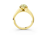 Yellow gold Fancy Yellow Oval  Halo Diamond Ring with Cathedral Band and Four-Prong Setting_71