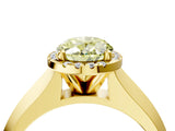 Yellow gold Fancy Yellow Oval  Halo Diamond Ring with Cathedral Band and Four-Prong Setting_72