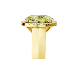 Yellow gold Fancy Yellow Oval  Halo Diamond Ring with Cathedral Band and Four-Prong Setting_73