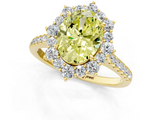 Yellow gold Fancy Yellow Oval  Halo Diamond Ring with Pavé Band and Prong Setting_55