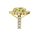 Yellow gold Fancy Yellow Oval  Halo Diamond Ring with Pavé Band and Prong Setting_59