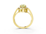 Yellow gold Fancy Yellow Oval  Halo Diamond Ring with Split Shank and Four-Prong Setting_65