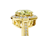 Yellow gold Fancy Yellow Oval  Halo Diamond Ring with Split Shank and Four-Prong Setting_67